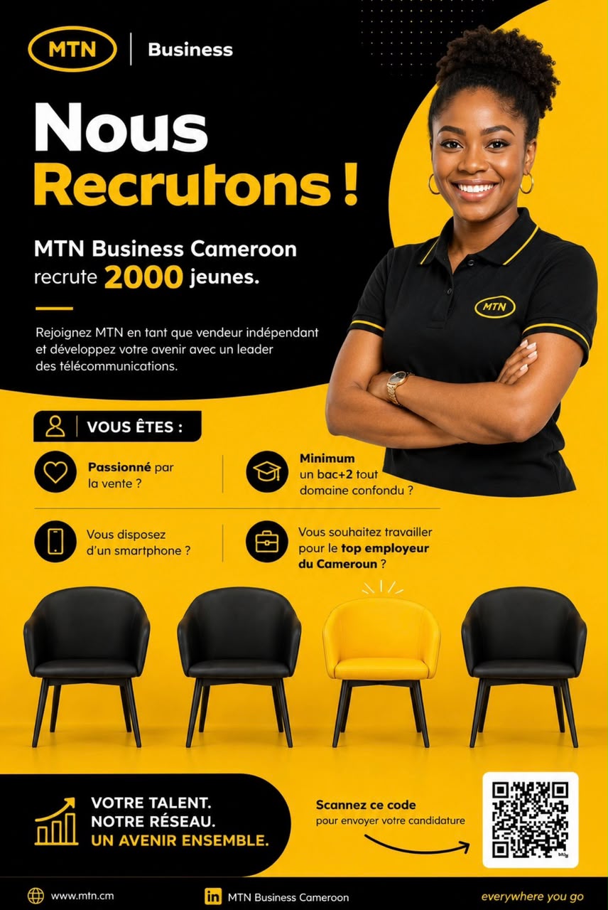 Affiche officielle MTN Business — Nous Recrutons